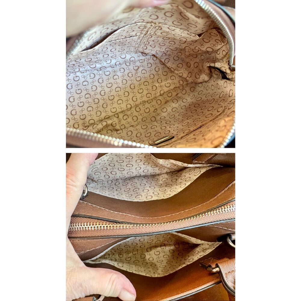 GUESS - Dome Crossbody/Satchel in Cafe Mocha Faux Leather/BONUS Matching Wallet - Picture 7 of 15